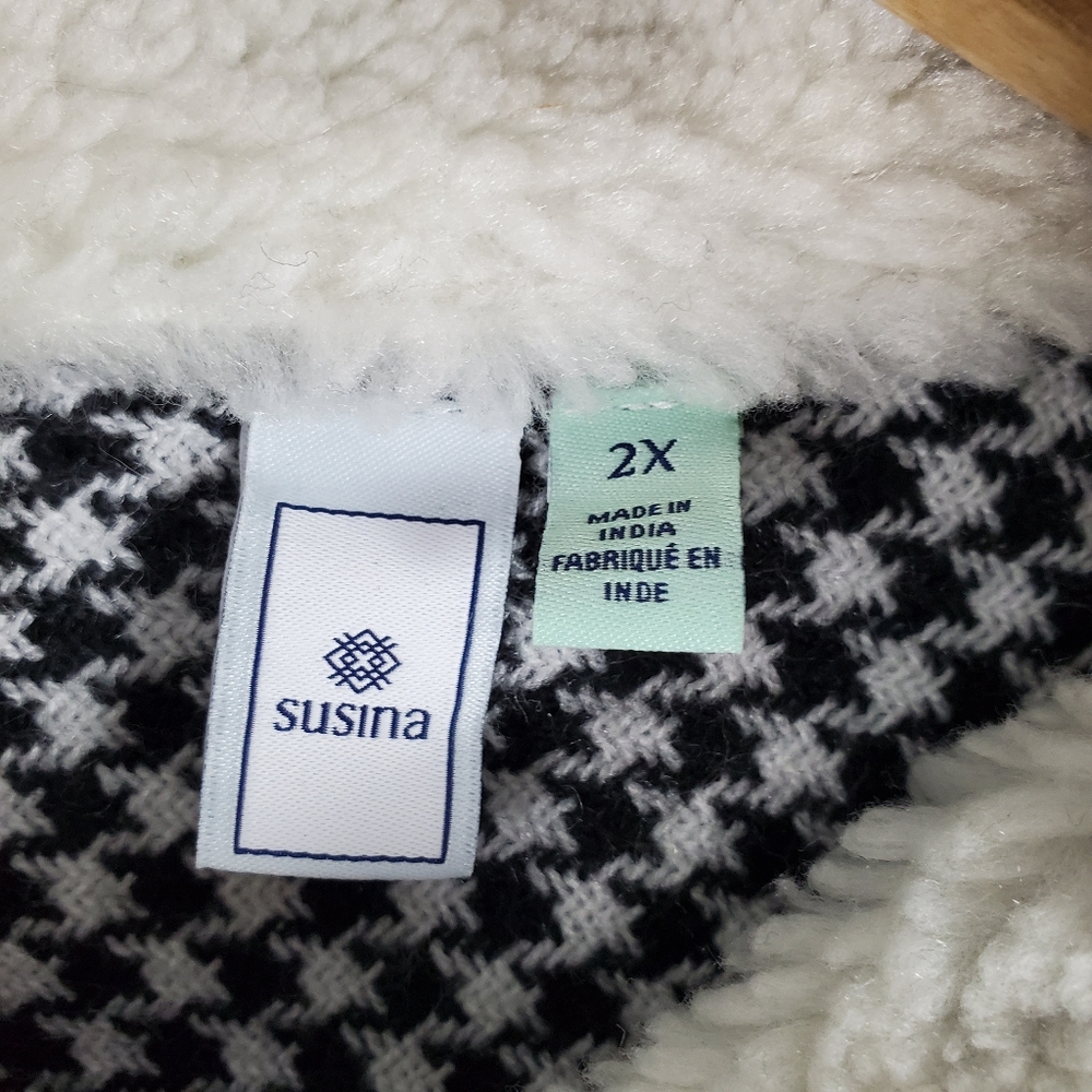 Susina | NWT plaid faux shearling jacket 2X - Picture 3 of 8